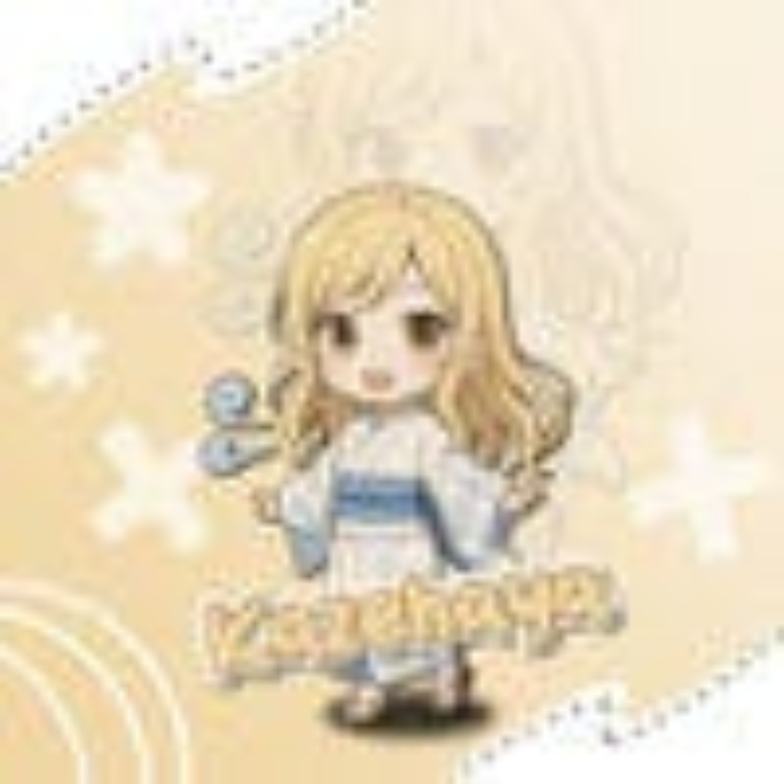 Blonde chibi anime illustration from Kay's supplied artwork
